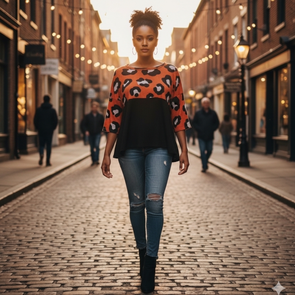 7th Roy Leopard Print Top